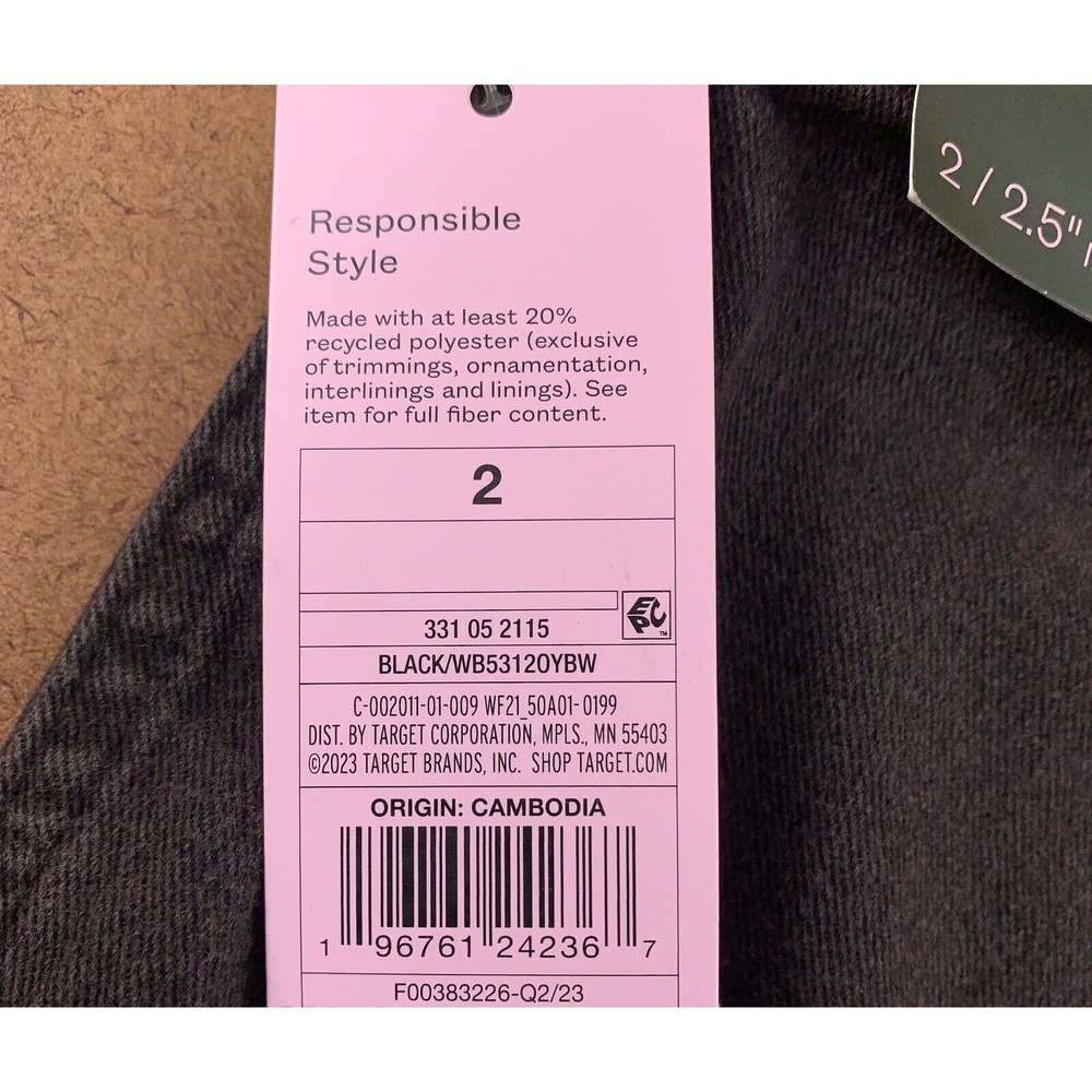 Wild Fable Womens Size 2 Black Denim Super High Rise 2.5" Inseam Shorts NWT - Picture 3 of 8